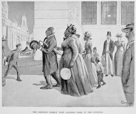 The Johnson Family Visit Jackson Park in The Evening - Harper's Weekly