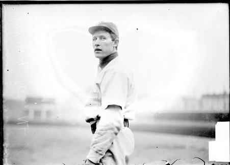 Baseball player, Bill Clancy, Pittsburgh Pirates, standing on the field at West Side Grounds - Chicago Daily News, Inc.