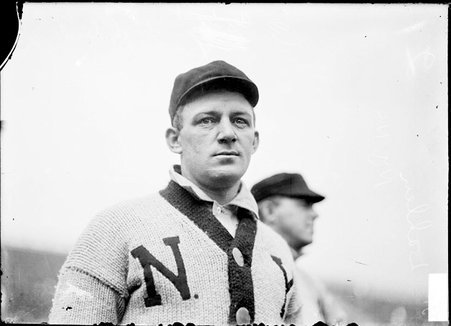New York Giants baseball player Bill Dahlen, standing on the field at West Side Grounds - Chicago Daily News, Inc.