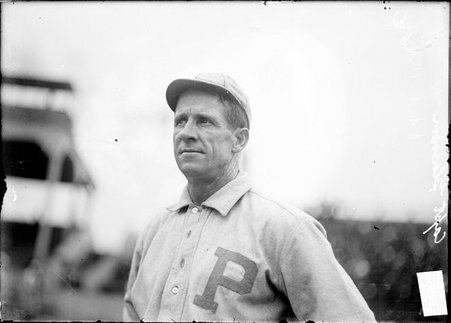 Philadelphia Phillies second baseman Kid Gleason, standing on the field at West Side Grounds - Chicago Daily News, Inc.