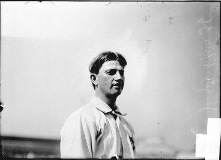 New York Highlanders third baseman Joe Yeager, standing on the field at South Side Park - Chicago Daily News, Inc.