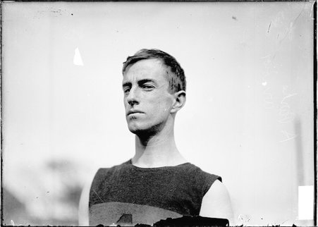 Athlete, Arden Parkes, Armour Institute, standing outdoors - Chicago Daily News, Inc.