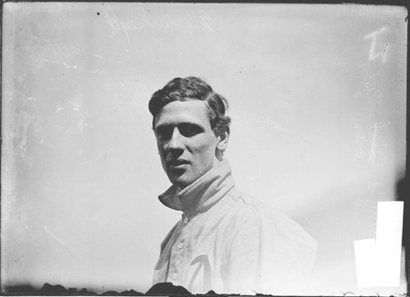 Baseball player, John Knight Philadelphia Athletics, standing on the field at South Side Park - Chicago Daily News, Inc.