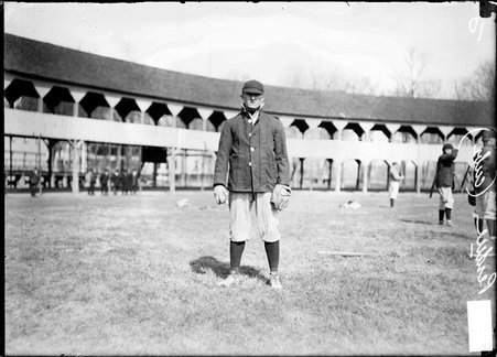 Chicago Cubs baseball player Perdue, standing on the field during practice at West Baden - Chicago Daily News, Inc.