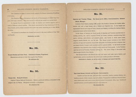 Official Catalog of Exhibits on the Midway Plaisance, World's Columbian Exposition - unknown