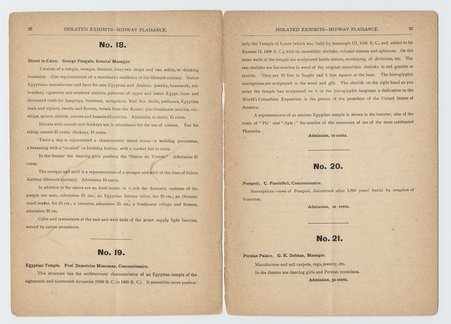 Official Catalog of Exhibits on the Midway Plaisance, World's Columbian Exposition - unknown
