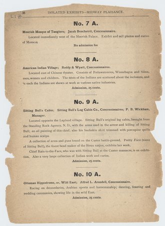 Official Catalog of Exhibits on the Midway Plaisance, World's Columbian Exposition - unknown