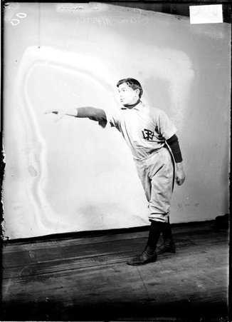 Indoor ball player, Sam Morris, Hull House indoor baseball team - Chicago Daily News, Inc.