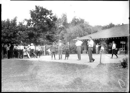 Golfers, C. V. Williams and T. A. Ballantyne, at Jackson Park Golf Club - Chicago Daily News, Inc.