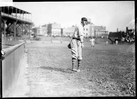 Baseball player, Kaiser Wilhelm, Brooklyn Superbas, standing on field - Chicago Daily News, Inc.