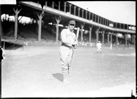 Baseball player, Al Burch, Brooklyn Superbas, posing with bat - Chicago Daily News, Inc.