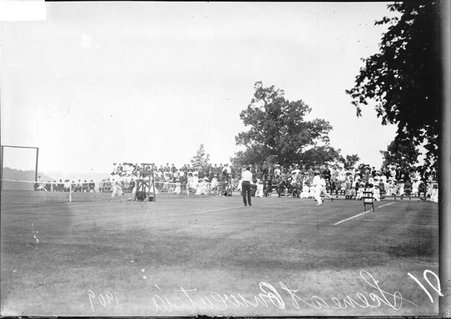 Onwentsia Country Club, players on tennis court - Chicago Daily News, Inc.