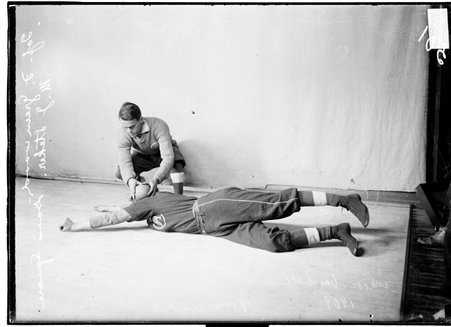 Indoor ball players, J. M. Steker and F. Greenwood, Davis Squares team - Chicago Daily News, Inc.