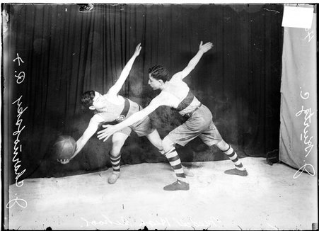 Basketball players J. Kurtz and J. Charnofsky, Medill High School - Chicago Daily News, Inc.