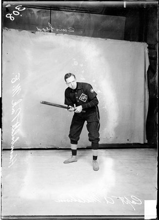 Indoor baseball player, A. Malstrom, Humboldt Park Methodist Episcopal Church - Chicago Daily News, Inc.