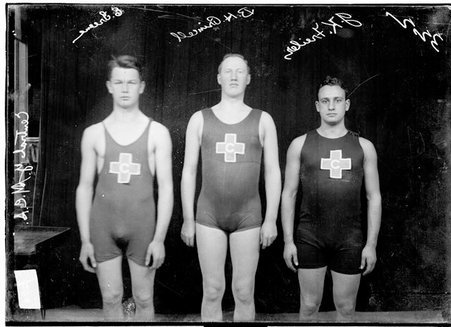 Swimmers, J. K. Freiler, B. H. Princell, and E. Greene, Central YMCA - Chicago Daily News, Inc.