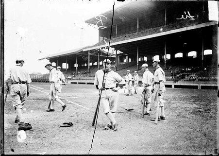 Baseball player, Ping Bodie of the Chicago White Sox leaning on a bat - Chicago Daily News, Inc.