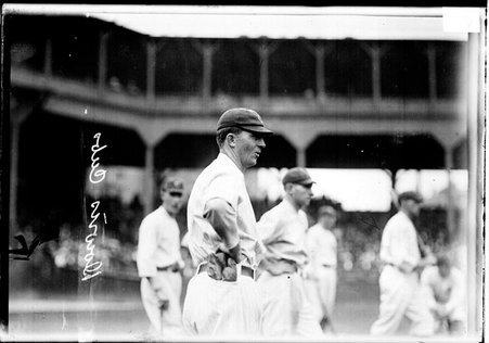 Baseball player, Red Downs, Chicago Cubs, standing on the field at West Side Grounds - Chicago Daily News, Inc.
