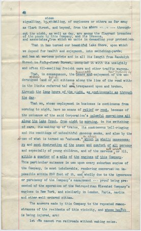 Petition to Illinois Central Railroad, 1891