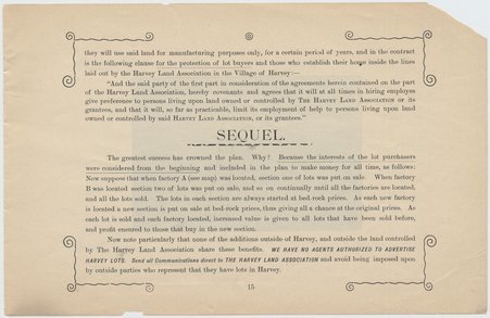 This Pamphlet Tells What You Ought to Know about Harvey - Harvey Land Assoc. (Chicago), Harvey Printing Co. (Harvey)