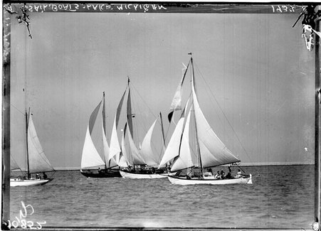 Sailboats on Lake Michigan - Chicago Daily News, Inc.