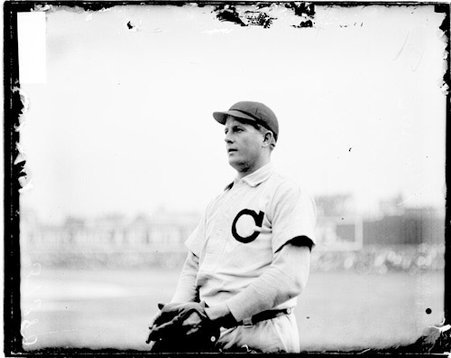 University of Chicago baseball player, Jesse Harper, standing on the field at West Side Grounds, in the Near West Side community area - Chicago Daily News, Inc.
