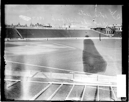World Series of 1907 extra seating area in foul territory in right field in West Side Grounds - Chicago Daily News, Inc.
