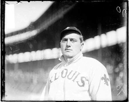 Baseball player Ed Spencer, St. Louis, standing on the field at South Side Park - Chicago Daily News, Inc.
