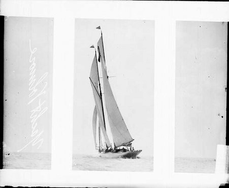 Photograph of the yacht Valmore sailing in a body of water - Chicago Daily News, Inc.
