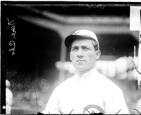 Baseball player Kane, Chicago Cubs, standing on the field at West Side Grounds - Chicago Daily News, Inc.