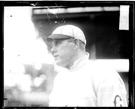 Baseball player Frank Isbell, Chicago White Sox, standing on the field at South Side Park - Chicago Daily News, Inc.