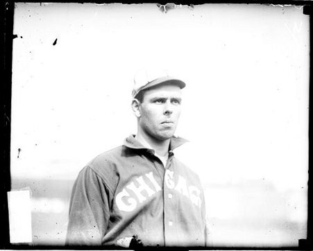 Baseball player Spencer, Chicago White Sox, standing on the field at South Side Park - Chicago Daily News, Inc.