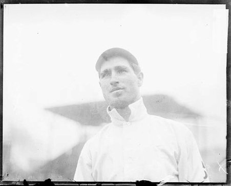 Baseball player Jim Scott, Chicago White Sox, standing on the field at South Side Park - Chicago Daily News, Inc.