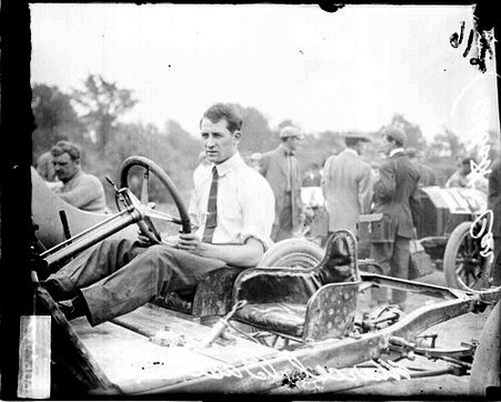 Automobile driver Marcel Basle at the Algonquin Hill Climbing Contest - Chicago Daily News, Inc.