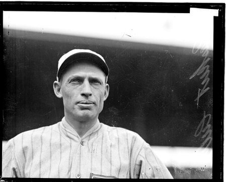 Baseball player, Paskert, Cubs, standing on the field at Weeghman Field - Chicago Daily News, Inc.