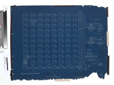 Architectural drawing, foundation plan for the Stanley McCormick Building - Holabird & Roche