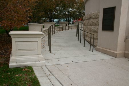 Access ramp behind the Millennium Monument - Crawford, Jay, for the Chicago History Museum