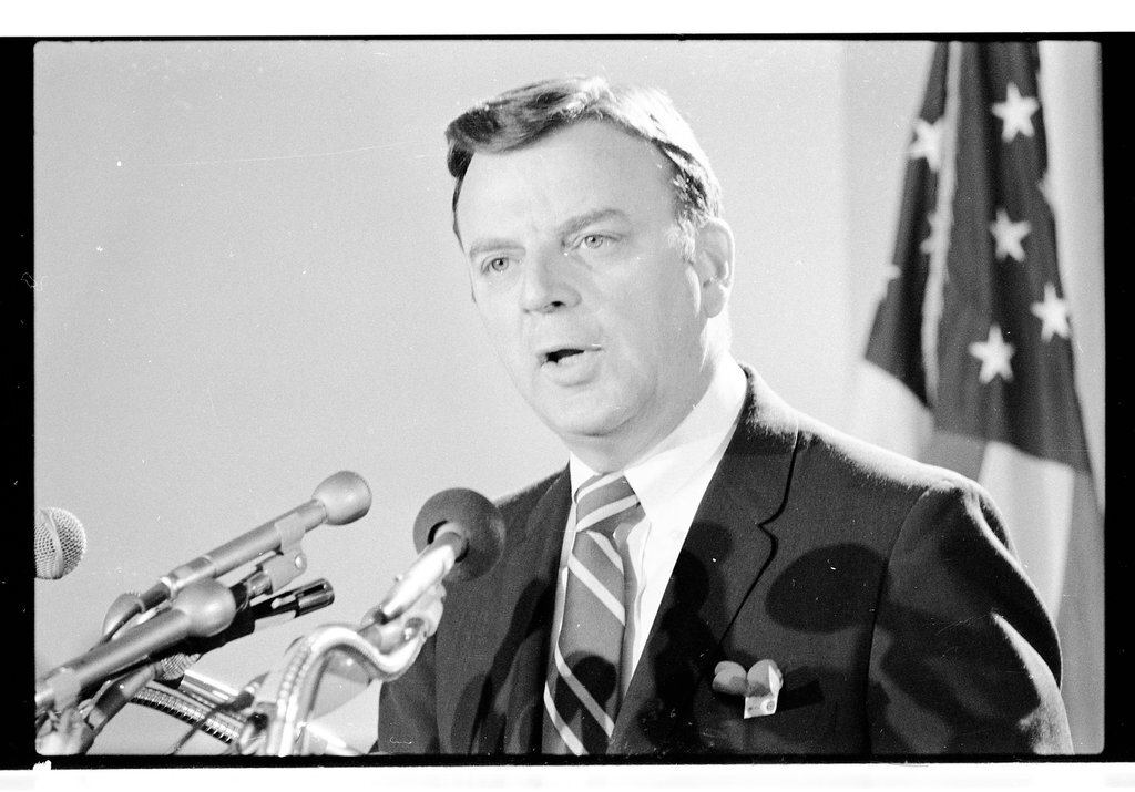 State's Attorney Edward Hanrahan at press conference regarding Fred Hampton murder - Hall, Duane for Chicago Sun-Times
