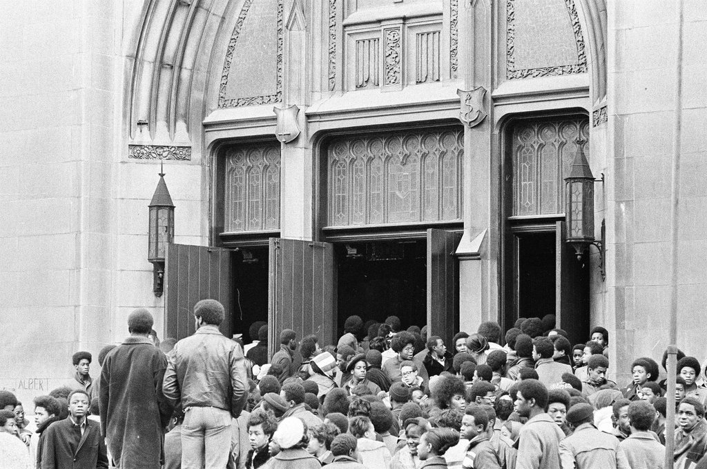 Black Panthers rally on the first anniversary of the deaths of party members Fred Hampton and Mark Clark - Fred Stein for Chicago Daily News