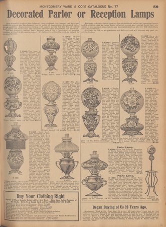 Montgomery Ward & Co. advertisement for decorated lamps - Montgomery Ward & Co.