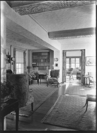 Laurence Stern Residence - living room to porch - Trowbridge, Raymond W., 1886-1936