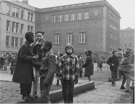 Children on playground of Doolittle Elementary School - Mead, Mildred