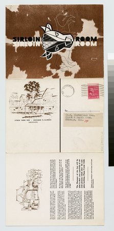 Fold-out mailer menu for the Sirloin Room