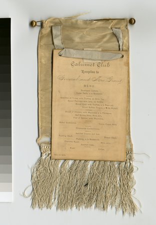 Menu for Calumet Club Reception for General and Mrs. Grant