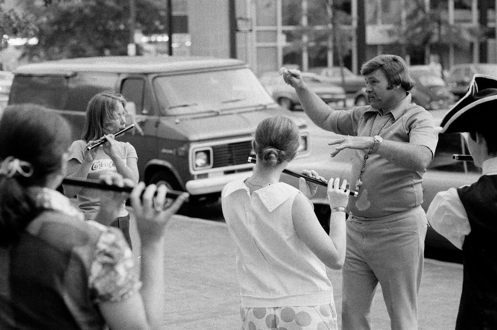 The Chicago Historical Society Fife and Drum Corps practices near the museum in preparation for a Fourth of July celebration - Chuck (Charles) Kirman for Chicago Sun-Times