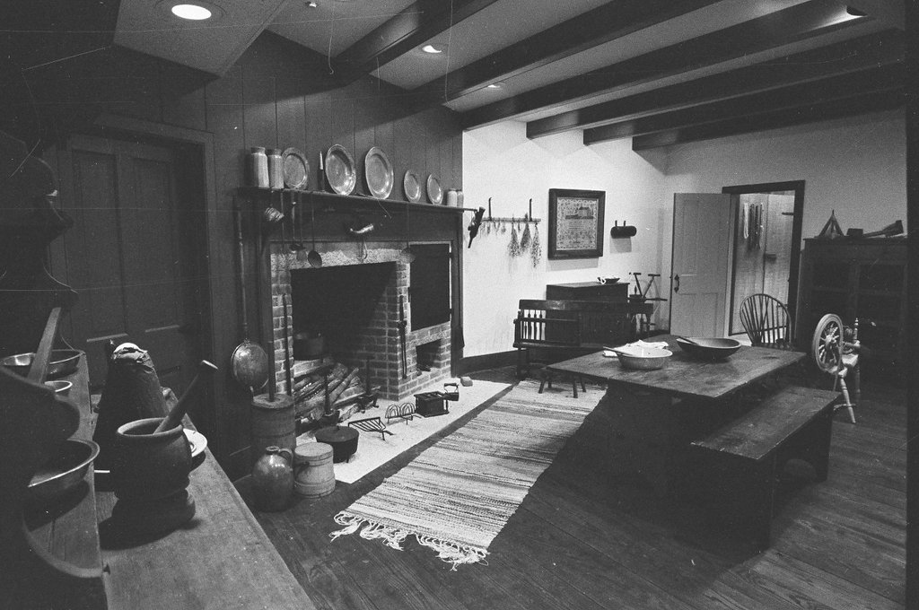 Photos capture pieces of the Chicago Historical Society costume collection and model pioneer cabin - Peters (Clarence or Pete) for Chicago Sun-Times
