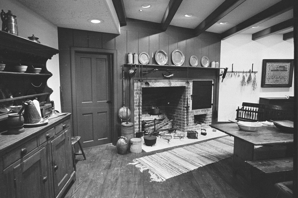 Photos capture pieces of the Chicago Historical Society costume collection and model pioneer cabin - Peters (Clarence or Pete) for Chicago Sun-Times