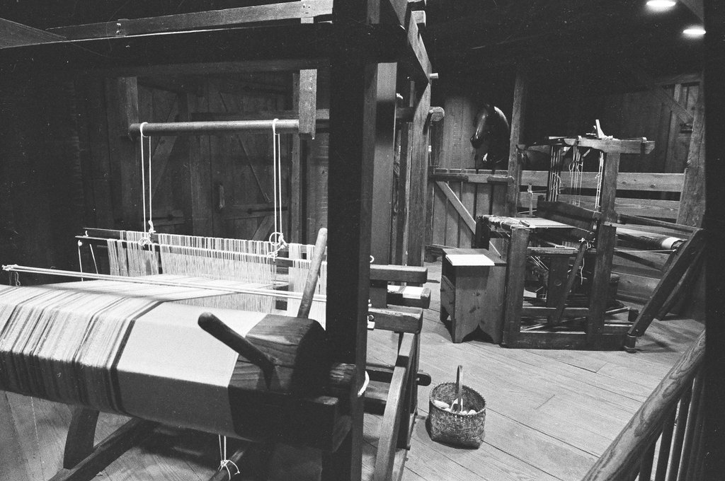 Photos capture pieces of the Chicago Historical Society costume collection and model pioneer cabin - Peters (Clarence or Pete) for Chicago Sun-Times