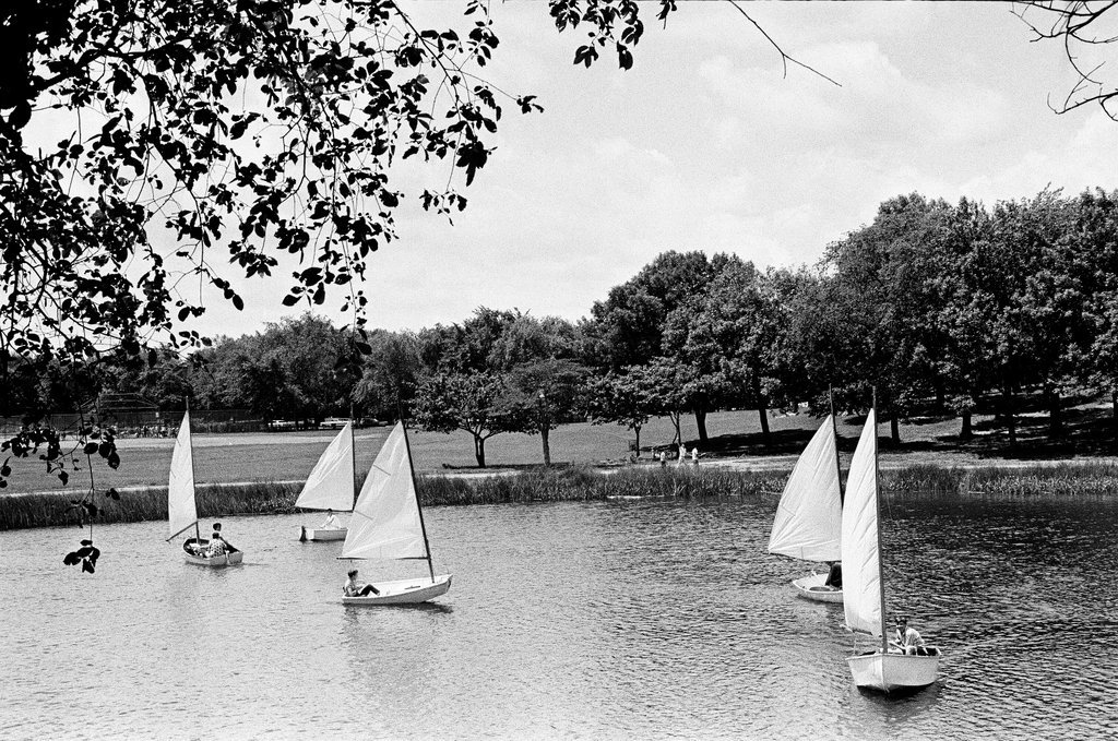 Kids sailing in Humboldt Park Lagoon - Chicago Sun-Times