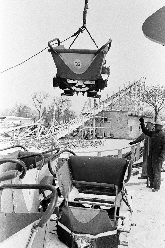 Roller coaster at Riverview Park being dismantled - Chicago Sun-Times